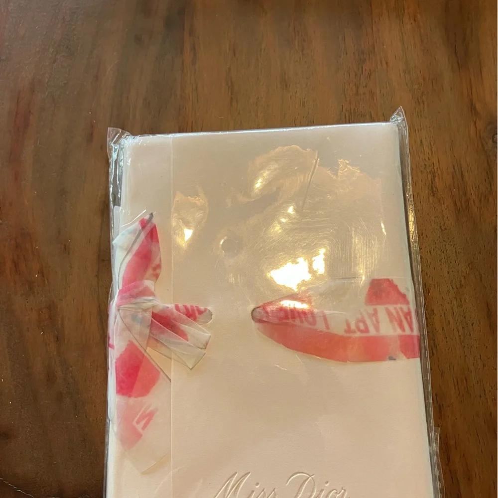 Dior Cream Notebook with Pink Accents
